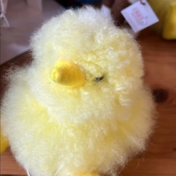032. Yellow Plush Chick Toy alpaca fur - Picture 2 of 5